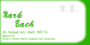 mark bach business card